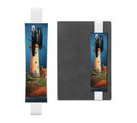 GDSHJKLW Catoon Whale Lighthouse Elastic Band Pen Holder Detachable Pu Leather Pen Sleeve Pouch Journal Pencil Holder Pencil Case Office Supplies Gift For Hardcover Journals Notebooks Planners