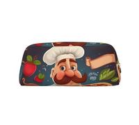 GDSHJKLW Chef Pizza Leather Pencil Case Large Capacity Pen Pouch,Zipper Makeup Bag For Women Men Travel Toiletry Bags Waterproof Cosmetic Bag Wide-Open Coin Pouch Purse