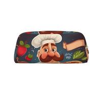GDSHJKLW Chef Pizza Leather Pencil Case Large Capacity Pen Pouch,Zipper Makeup Bag For Women Men Travel Toiletry Bags Waterproof Cosmetic Bag Wide-Open Coin Pouch Purse