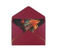 GDSHJKLW Chinese Dragon Greeting Card with Dark Red Envelopes, 4x6 Thinking of You Cards Happy Birthday Wedding Invitation Blank Note Card for All Occasions