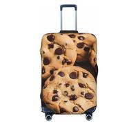 GDSHJKLW Chocolate Chip Cookies Travel Luggage Cover Suitcase Protector Washable Elastic Suitcase Cover Anti-Scratch Luggage Protector Travel Suitcase Baggage Cover Fits 18-32 Inch Suitcase, Black, XL