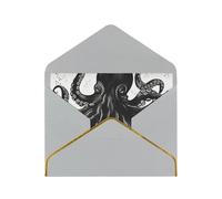GDSHJKLW Classic Black Octopus Greeting Card with Light Grey Envelopes, 4x6 Thinking of You Cards Happy Birthday Wedding Invitation Blank Note Card for All Occasions