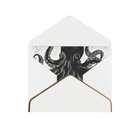 GDSHJKLW Classic Black Octopus Greeting Card with White Envelopes, 4x6 Thinking of You Cards Happy Birthday Wedding Invitation Blank Note Card for All Occasions