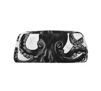 GDSHJKLW Classic Black Octopus Leather Pencil Case Large Capacity Pen Pouch,Zipper Makeup Bag For Women Men Travel Toiletry Bags Waterproof Cosmetic Bag Wide-Open Coin Pouch Purse, Gold, One Size