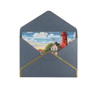 GDSHJKLW Coastal Lighthouse Greeting Card with Black Envelopes, 4x6 Thinking of You Cards Happy Birthday Wedding Invitation Blank Note Card for All Occasions