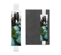 GDSHJKLW Cobblestone Zen Flowers Elastic Band Pen Holder Detachable Pu Leather Pen Sleeve Pouch Journal Pencil Holder Pencil Case Office Supplies Gift For Hardcover Journals Notebooks Planners