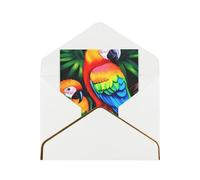 GDSHJKLW Colored Parrot Greeting Card with White Envelopes, 4x6 Thinking of You Cards Happy Birthday Wedding Invitation Blank Note Card for All Occasions