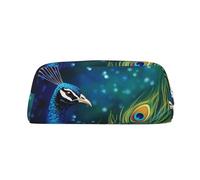GDSHJKLW Colored Peacock Leather Pencil Case Large Capacity Pen Pouch,Zipper Makeup Bag For Women Men Travel Toiletry Bags Waterproof Cosmetic Bag Wide-Open Coin Pouch Purse