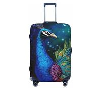GDSHJKLW Colored Peacock Travel Luggage Cover Suitcase Protector Washable Elastic Suitcase Cover Travel Suitcase Baggage Cover Fits 18-32 Inch Suitcase, Black, M