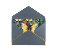 GDSHJKLW Colorful Butterfly Embroidery Paintings Greeting Card with Black Envelopes, 4x6 Thinking of You Cards Happy Birthday Wedding Invitation Blank Note Card for All Occasions