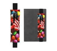 GDSHJKLW Colorful Candy Elastic Band Pen Holder Detachable Pu Leather Pen Sleeve Pouch Journal Pencil Holder Pencil Case Office Supplies Gift For Hardcover Journals Notebooks Planners