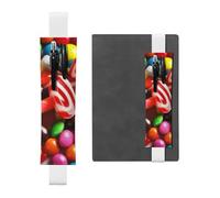 GDSHJKLW Colorful Candy Elastic Band Pen Holder Detachable Pu Leather Pen Sleeve Pouch Journal Pencil Holder Pencil Case Office Supplies Gift For Hardcover Journals Notebooks Planners