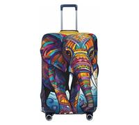 GDSHJKLW Colorful Elephant Travel Luggage Cover Suitcase Protector Washable Elastic Suitcase Cover Anti-Scratch Luggage Protector Travel Suitcase Baggage Cover Fits 18-32 Inch Suitcase, Black, M