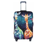 GDSHJKLW Colorful Giraffe Fans Lovers Travel Luggage Cover Suitcase Protector Washable Elastic Suitcase Cover Anti-Scratch Luggage Protector Travel Suitcase Baggage Cover Fits 18-32 Inch Suitcase