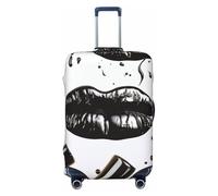 GDSHJKLW Cool Black Lipstick Lips Travel Luggage Cover Suitcase Protector Washable Elastic Suitcase Cover Anti-Scratch Luggage Protector Travel Suitcase Baggage Cover Fits 18-32 Inch Suitcase, Black
