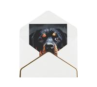 GDSHJKLW Cool Rottweiler Dog Art Greeting Card with White Envelopes, 4x6 Thinking of You Cards Happy Birthday Wedding Invitation Blank Note Card for All Occasions
