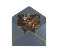 GDSHJKLW Cool Steampunk Gears Greeting Card with Black Envelopes, 4x6 Thinking of You Cards Happy Birthday Wedding Invitation Blank Note Card for All Occasions