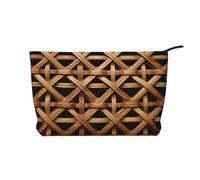 GDSHJKLW Corduroy Makeup Bag Cosmetic Bag For Women Girls,Large Capacity Portable Toiletry Pounch With Zipper, Wicker Woven Grid Aesthetic Women Handbags Purses Travel Make Up Organizer