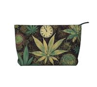 GDSHJKLW Corduroy Makeup Bag Cosmetic Bag For Women Girls,Large Capacity Portable Toiletry Pounch With Zipper, A Puff In Time Weed Marijuana Aesthetic Women Handbags Purses Travel Make Up Organizer