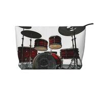 GDSHJKLW Corduroy Makeup Bag Cosmetic Bag For Women Girls,Large Capacity Portable Toiletry Pounch With Zipper, Cool Drum Set Aesthetic Women Handbags Purses Travel Make Up Organizer