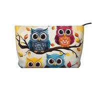 GDSHJKLW Corduroy Makeup Bag Cosmetic Bag For Women Girls,Large Capacity Portable Toiletry Pounch With Zipper, Owls On Tree Branches Aesthetic Women Handbags Purses Travel Make Up Organizer