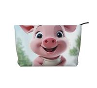 GDSHJKLW Corduroy Makeup Bag Cosmetic Bag For Women Girls,Large Capacity Portable Toiletry Pounch With Zipper, Pink Little Pig Aesthetic Women Handbags Purses Travel Make Up Organizer