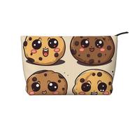 GDSHJKLW Corduroy Makeup Bag Cosmetic Bag For Women Girls,Large Capacity Portable Toiletry Pounch With Zipper, 3 Chocolate Chip Cookies Aesthetic Women Handbags Purses Travel Make Up Organizer