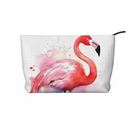 GDSHJKLW Corduroy Makeup Bag Cosmetic Bag For Women Girls,Large Capacity Portable Toiletry Pounch With Zipper, Pink Flamingo Watercolor Aesthetic Women Handbags Purses Travel Make Up Organizer