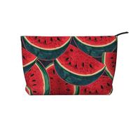 GDSHJKLW Corduroy Makeup Bag Cosmetic Bag For Women Girls,Large Capacity Portable Toiletry Pounch With Zipper, Red Watermelon Aesthetic Women Handbags Purses Travel Make Up Organizer