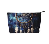 GDSHJKLW Corduroy Makeup Bag Cosmetic Bag For Women Girls,Large Capacity Portable Toiletry Pounch With Zipper, White Fantasy Dream Catcher Aesthetic Women Handbags Purses Travel Make Up Organizer