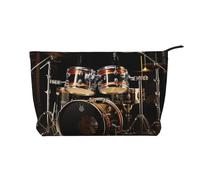 GDSHJKLW Corduroy Makeup Bag Cosmetic Bag For Women Girls,Large Capacity Portable Toiletry Pounch With Zipper, Drum Set Aesthetic Women Handbags Purses Travel Make Up Organizer