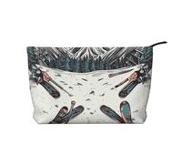 GDSHJKLW Corduroy Makeup Bag Cosmetic Bag For Women Girls,Large Capacity Portable Toiletry Pounch With Zipper, Skiing With Gear Set Aesthetic Women Handbags Purses Travel Make Up Organizer