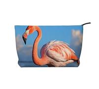 GDSHJKLW Corduroy Makeup Bag Cosmetic Bag For Women Girls,Large Capacity Portable Toiletry Pounch With Zipper, Flamingo In Water Ripple Aesthetic Women Handbags Purses Travel Make Up Organizer