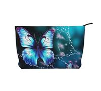 GDSHJKLW Corduroy Makeup Bag Cosmetic Bag For Women Girls,Large Capacity Portable Toiletry Pounch With Zipper, Beautiful Butterfly1 Aesthetic Women Handbags Purses Travel Make Up Organizer