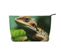 GDSHJKLW Corduroy Makeup Bag Cosmetic Bag For Women Girls,Large Capacity Portable Toiletry Pounch With Zipper, Animal Lizard Aesthetic Women Handbags Purses Travel Make Up Organizer