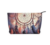 GDSHJKLW Corduroy Makeup Bag Cosmetic Bag For Women Girls,Large Capacity Portable Toiletry Pounch With Zipper, Native American Dream Catcher Aesthetic Women Handbags Purses Travel Make Up Organizer