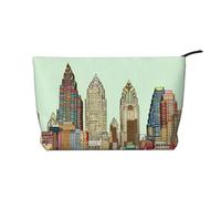 GDSHJKLW Corduroy Makeup Bag Cosmetic Bag For Women Girls,Large Capacity Portable Toiletry Pounch With Zipper, Austin Texas Aesthetic Women Handbags Purses Travel Make Up Organizer