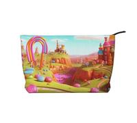 GDSHJKLW Corduroy Makeup Bag Cosmetic Bag For Women Girls,Large Capacity Portable Toiletry Pounch With Zipper, Candy Beautiful Land Aesthetic Women Handbags Purses Travel Make Up Organizer