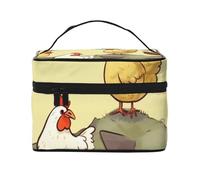 GDSHJKLW Cosmetic Bags For Women, Large Capacity Travel Makeup Bag Organizer Storage Waterproof Toiletry Pouch With Zipper And Carry Handle A Brood Of Chickens Portable Cosmetic Bag