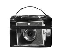 GDSHJKLW Cosmetic Bags For Women, Large Capacity Travel Makeup Bag Organizer Storage Waterproof Toiletry Pouch With Zipper And Carry Handle Retro Cool Camera Collection Portable Cosmetic Bag