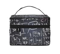 GDSHJKLW Cosmetic Bags For Women, Large Capacity Travel Makeup Bag Organizer Storage Waterproof Toiletry Pouch With Zipper And Carry Handle Math Formula Portable Cosmetic Bag