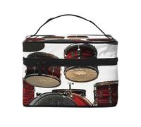 GDSHJKLW Cosmetic Bags For Women, Large Capacity Travel Makeup Bag Organizer Storage Waterproof Toiletry Pouch With Zipper And Carry Handle Cool Drum Set Portable Cosmetic Bag