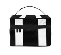 GDSHJKLW Cosmetic Bags For Women, Large Capacity Travel Makeup Bag Organizer Storage Waterproof Toiletry Pouch With Zipper And Carry Handle Stripes Black White Portable Cosmetic Bag