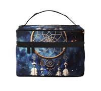 GDSHJKLW Cosmetic Bags For Women, Large Capacity Travel Makeup Bag Organizer Storage Waterproof Toiletry Pouch With Zipper And Carry Handle White Fantasy Dream Catcher Portable Cosmetic Bag