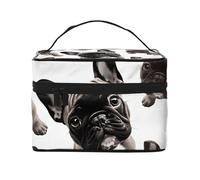 GDSHJKLW Cosmetic Bags For Women, Large Capacity Travel Makeup Bag Organizer Storage Waterproof Toiletry Pouch With Zipper And Carry Handle French Bulldog2 Portable Cosmetic Bag