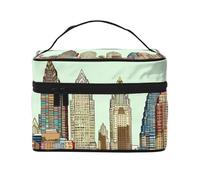 GDSHJKLW Cosmetic Bags For Women, Large Capacity Travel Makeup Bag Organizer Storage Waterproof Toiletry Pouch With Zipper And Carry Handle Austin Texas Portable Cosmetic Bag