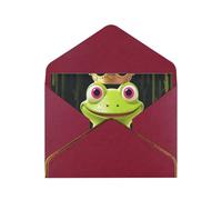GDSHJKLW Crown frog Greeting Card with Dark Red Envelopes, 4x6 Thinking of You Cards Happy Birthday Wedding Invitation Blank Note Card for All Occasions