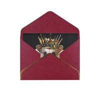 GDSHJKLW crown with hedgehog Greeting Card with Dark Red Envelopes, 4x6 Thinking of You Cards Happy Birthday Wedding Invitation Blank Note Card for All Occasions