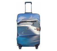 GDSHJKLW Cruise Ship Travel Luggage Cover Suitcase Protector Washable Elastic Suitcase Cover Anti-Scratch Luggage Protector Travel Suitcase Baggage Cover Fits 18-32 Inch Suitcase, Black, XL