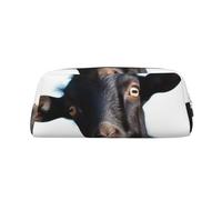 GDSHJKLW Cute Black Goat Animal Leather Pencil Case Large Capacity Pen Pouch,Zipper Makeup Bag For Women Men Travel Toiletry Bags Waterproof Cosmetic Bag Wide-Open Coin Pouch Purse, Gold, One Size